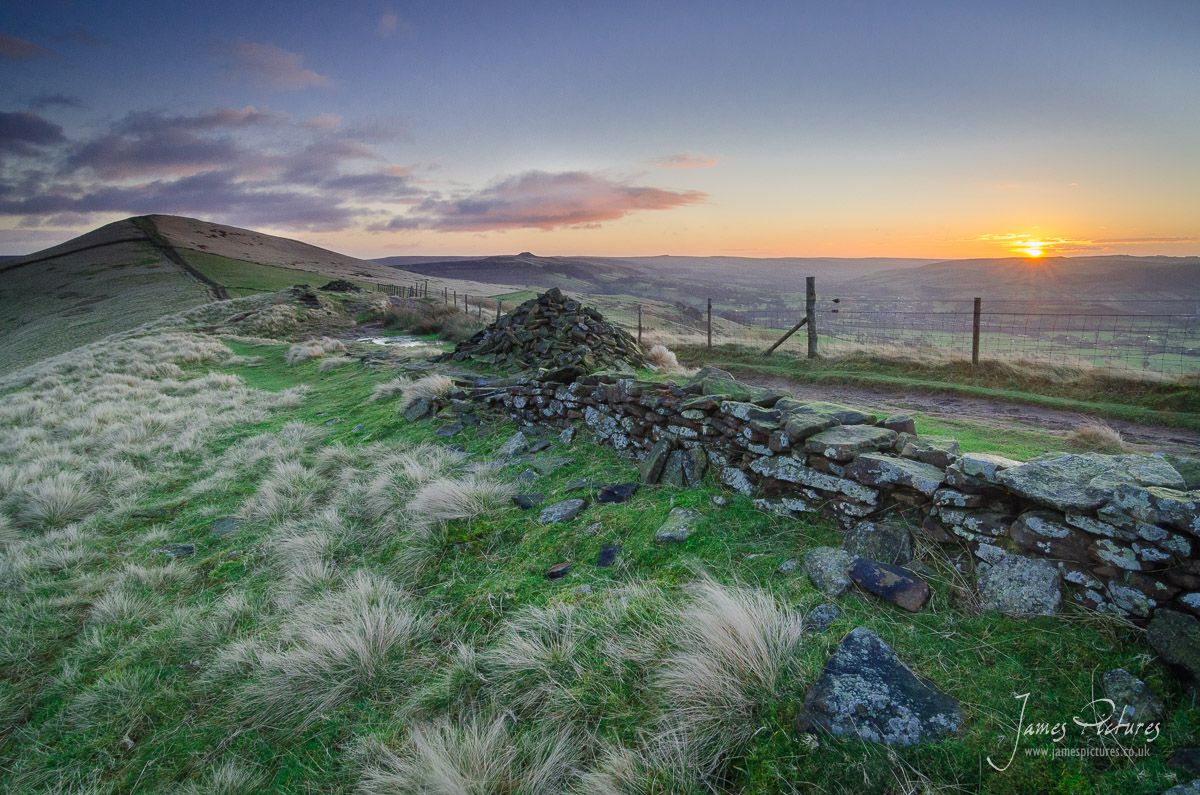 The sun decided to show as I was on Back Tor, so using a Cairn I composed this quick image.