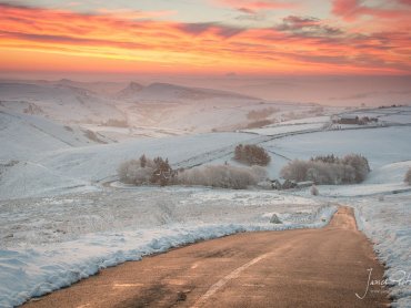 Axe Edge Red Sky And Snow