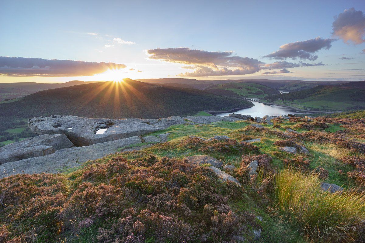 Bamford Edge At Sunset