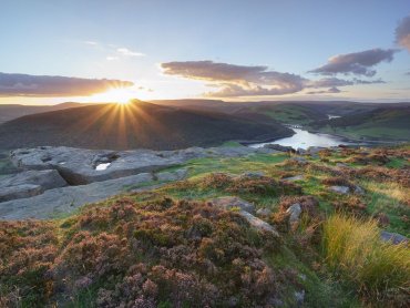 Bamford Edge At Sunset