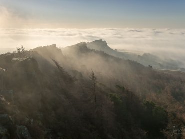 Hen Cloud Emerges Inversion Peak District