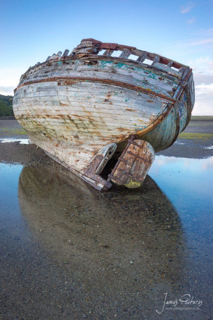 One of the stranded boats in Dulas Bay, Anglesey North Wales