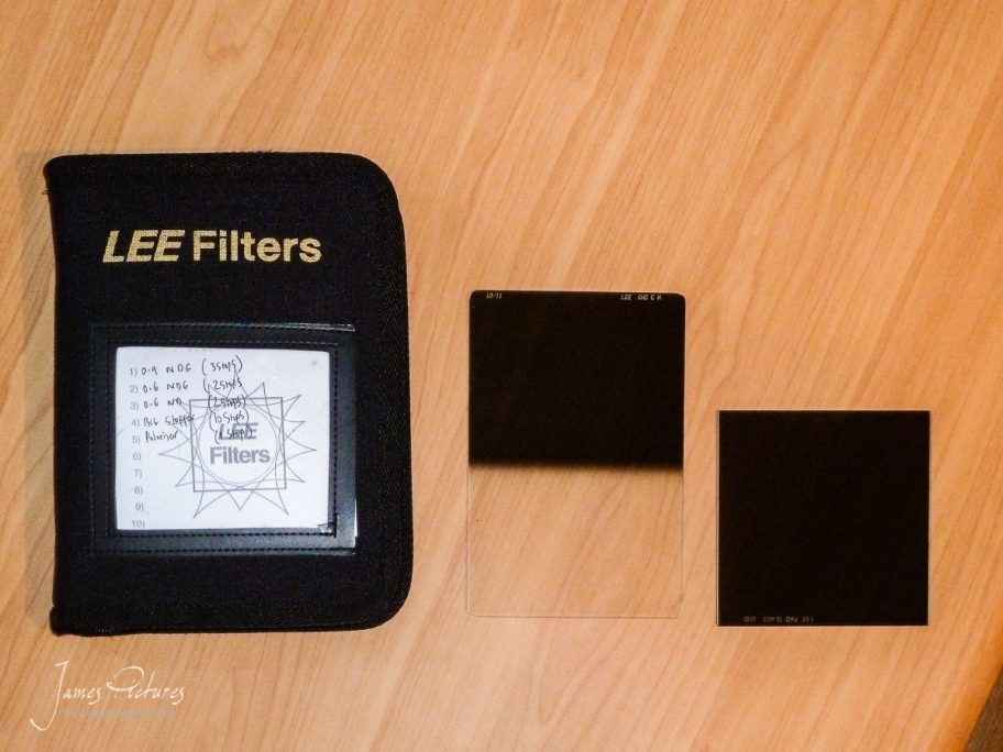 The Lee Filter Holder with a 150x100 and 100x100 Filter side by side comparison.