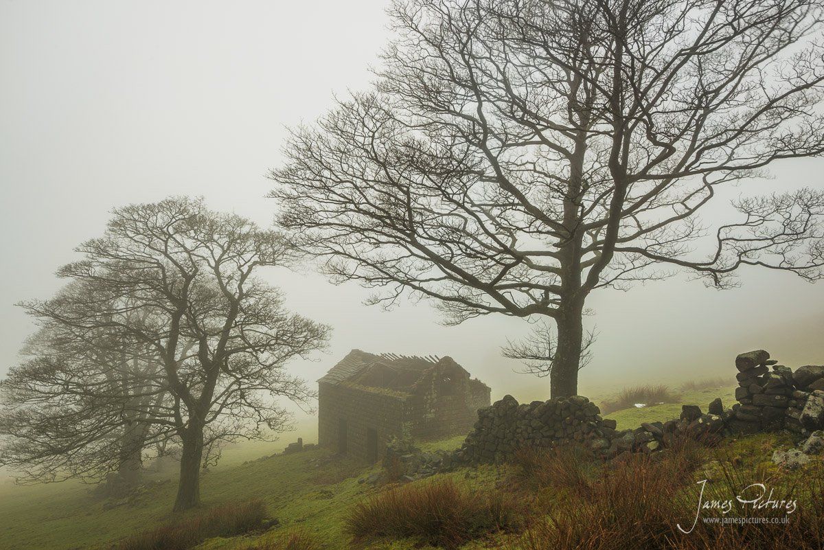 Low lying fog one morning up at Roach End Barn in the Peak District.