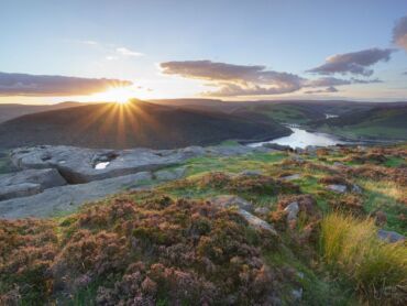 Bamford Edge At Sunset