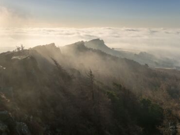 Hen Cloud Emerges Inversion Peak District