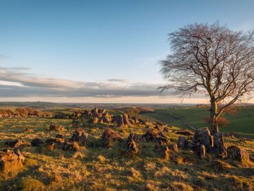 Roystone Rocks At Sunset