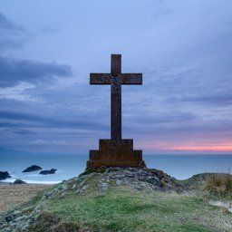 Dwynwens Cross - Llanddwyn Island has 2 large crosses on them, I took this one at dusk.