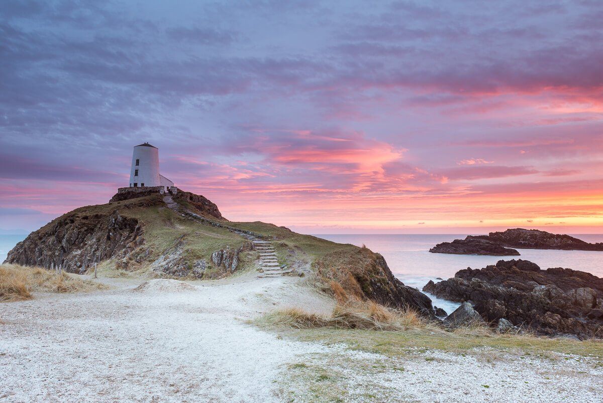Llanddwyn Island sky turns a stunning vibrant red, the island is a stunning you can spend all day there.